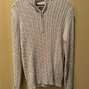 IZOD Men's Light Beige/Tan Zip-Up Sweater